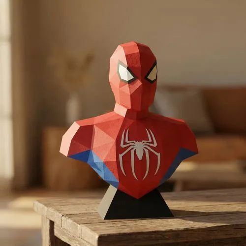 Papercraft busto di Spiderman in origami 3D