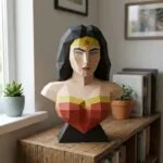 Papercraft buste de super-héroïne en origami 3D