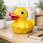 3D origami rubber duck papercraft