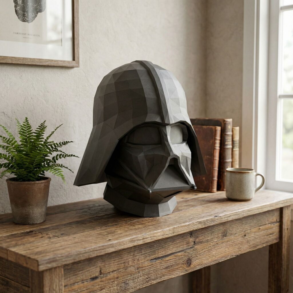 Papercraft casque de Dark Vador en origami 3D