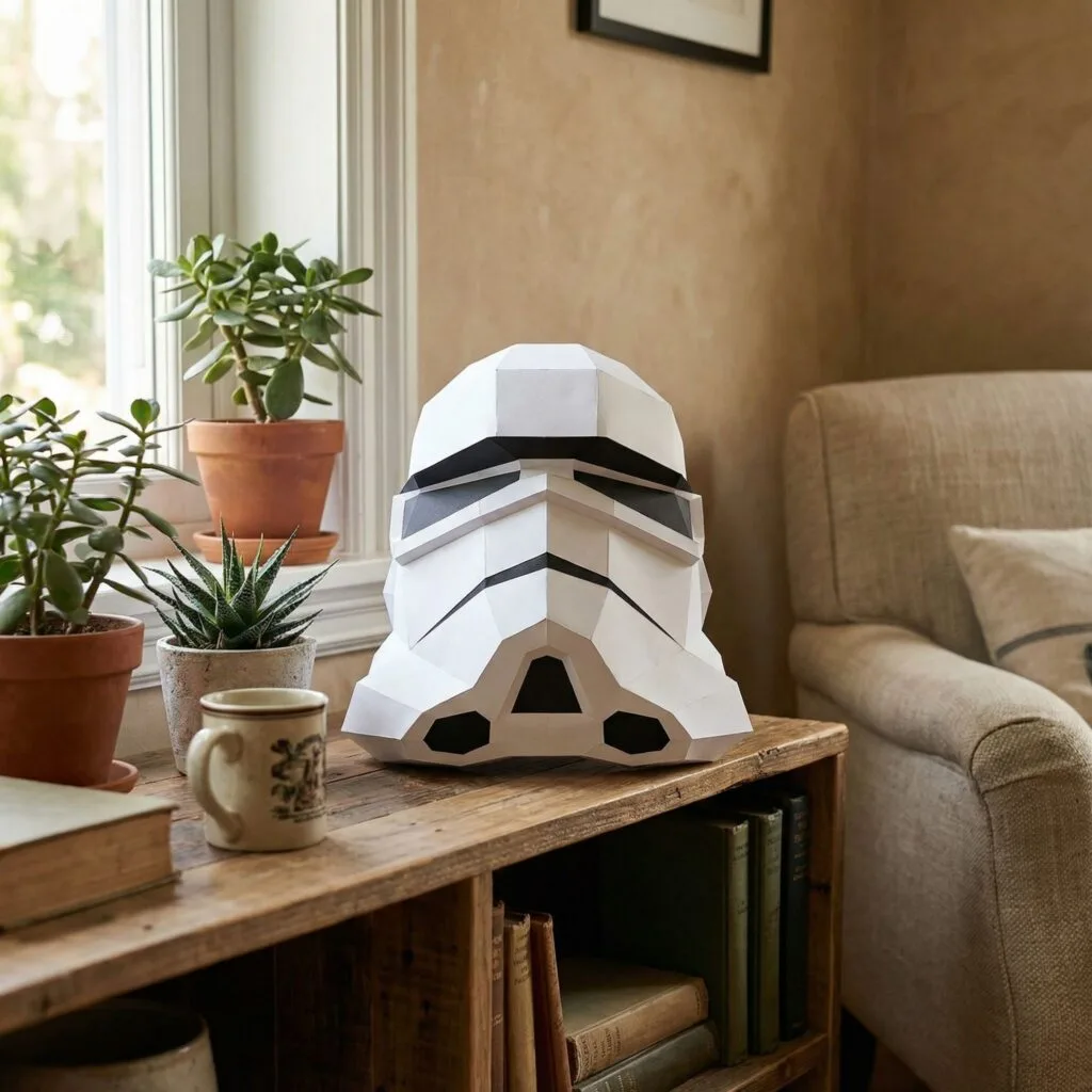 Papercraft casco de Stormtrooper Star Wars en origami
