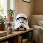 Papercraft casque de Stormtrooper Star Wars en origami, vue 2