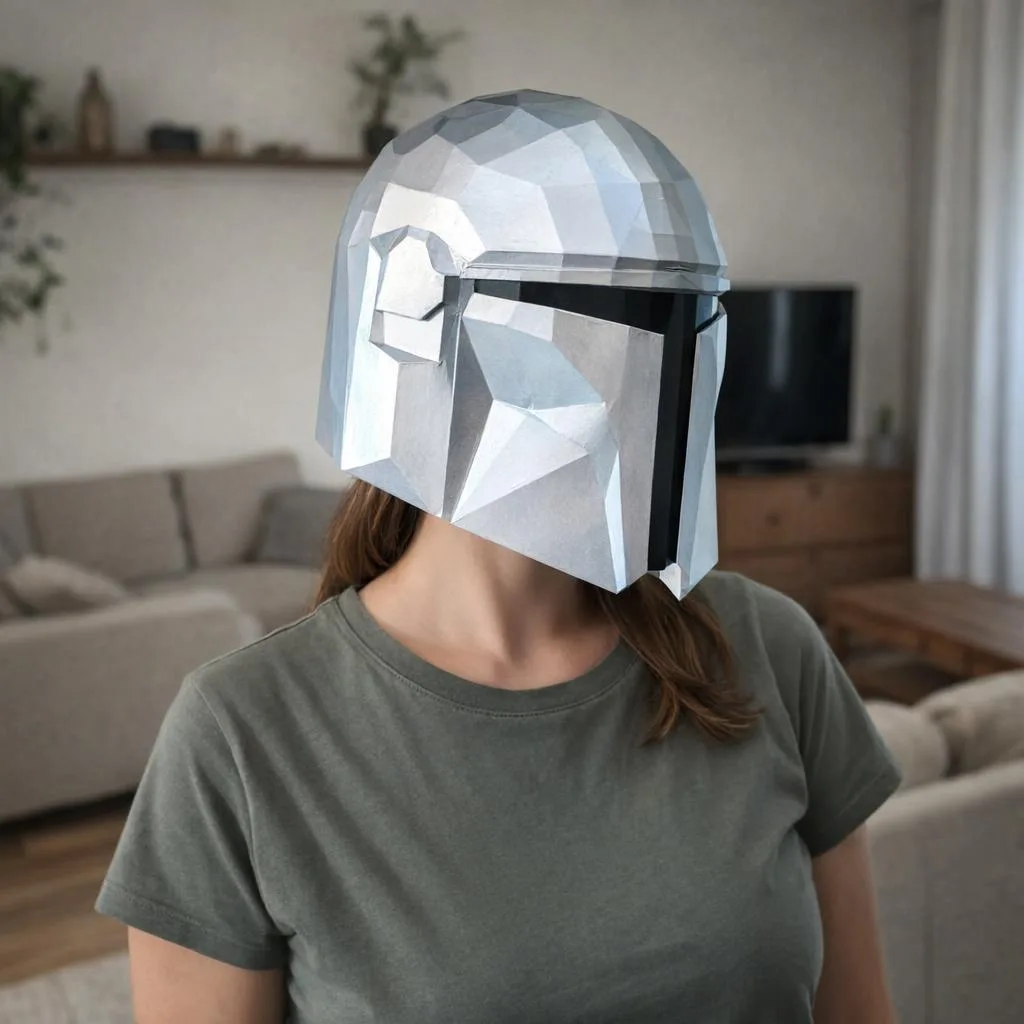 Papercraft The Mandalorian Helm als Origami