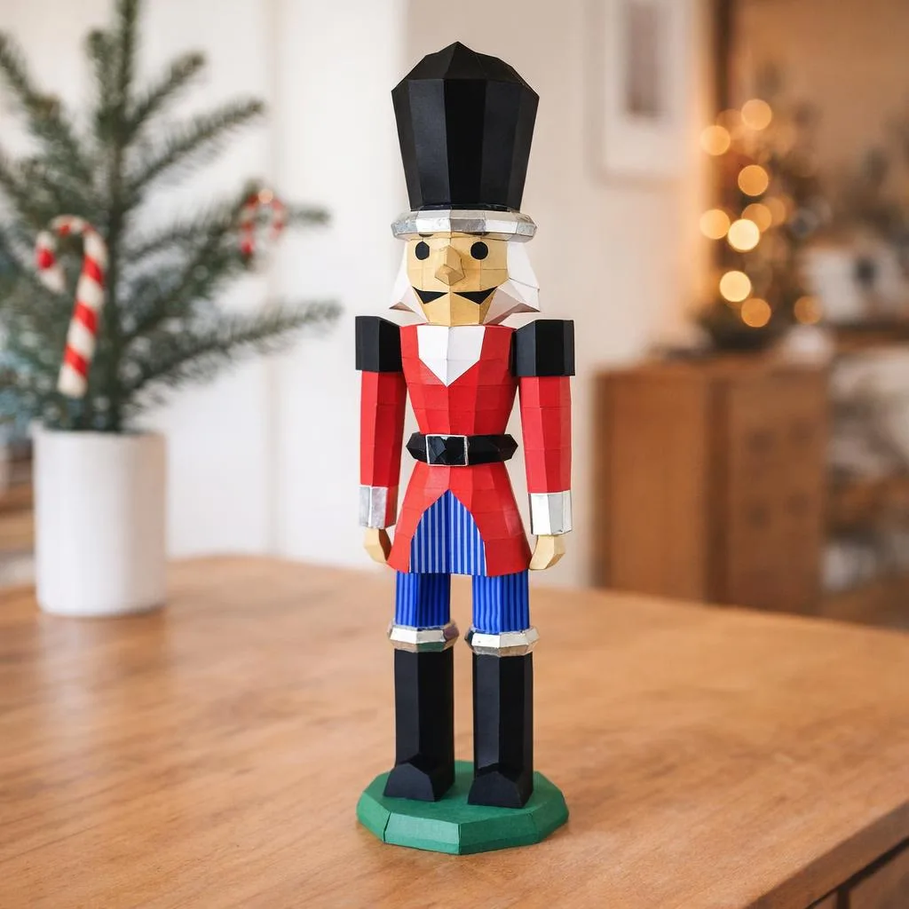 Papercraft schiaccianoci di Natale in origami