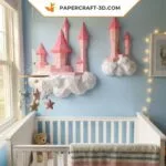 Papercraft château dans les nuages en origami