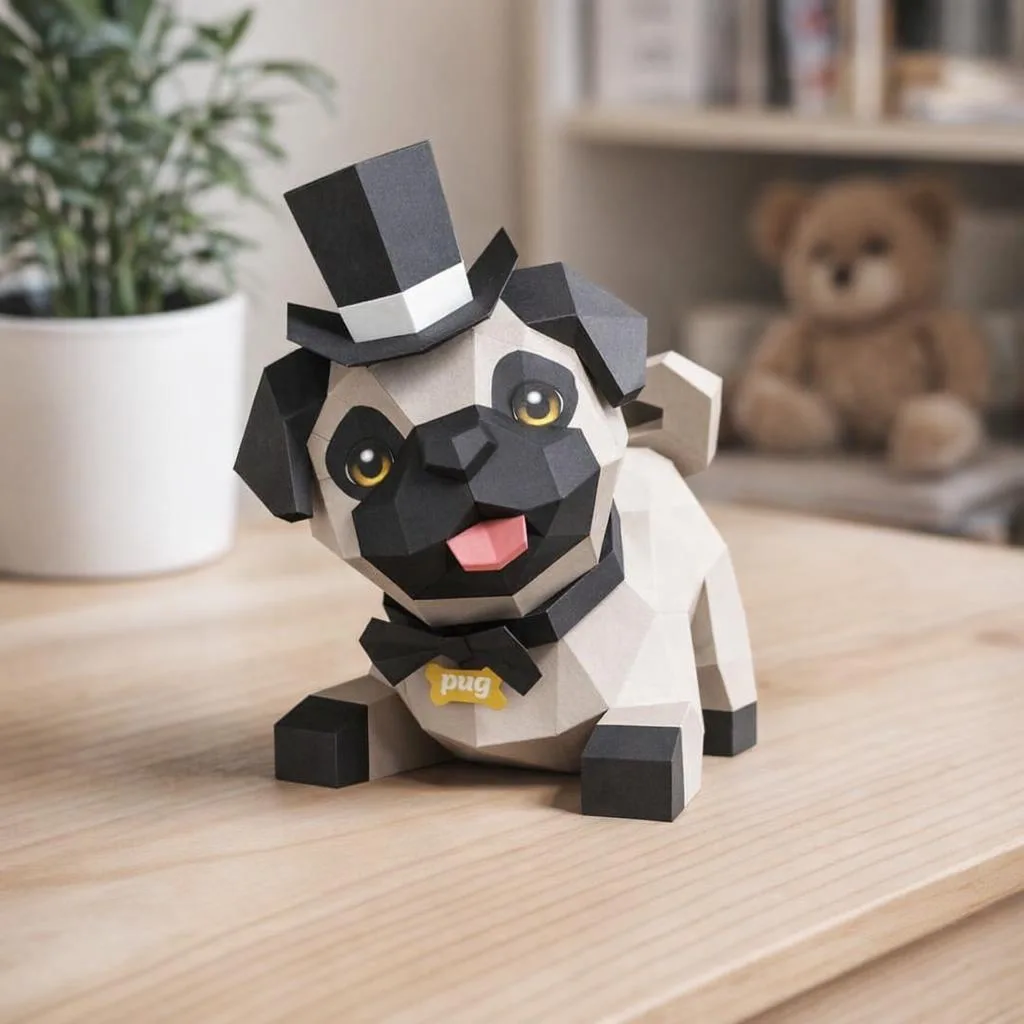 Papercraft di elefante carino in origami 3D