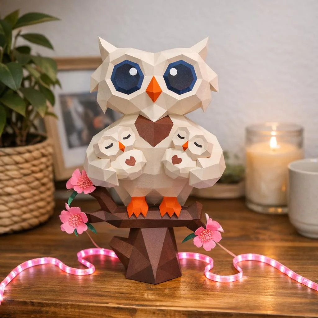 Papercraft caixa de pinguim em origami