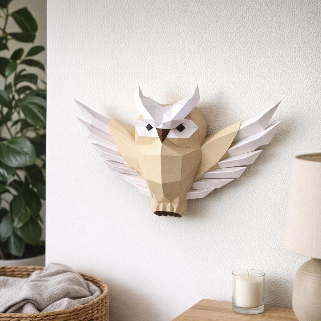 Papercraft chouette en relief origami 3D