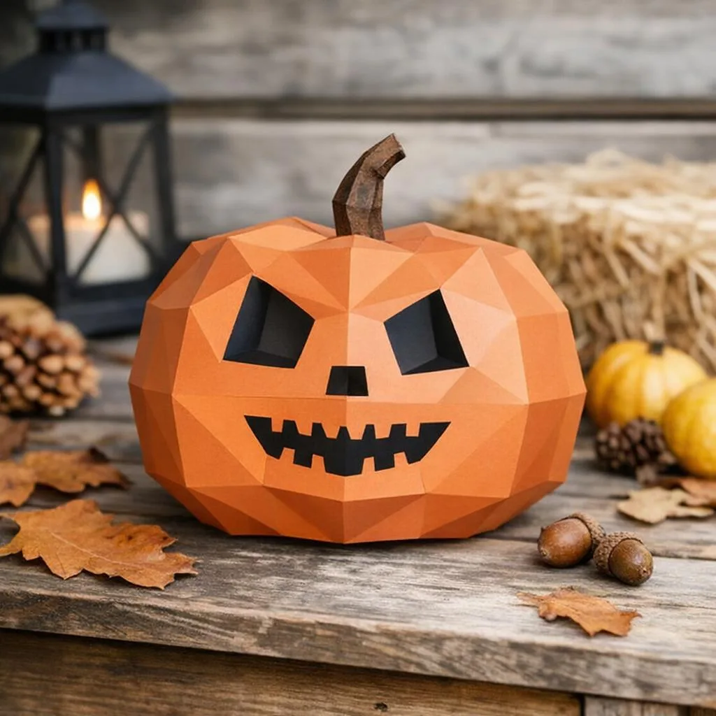 Halloween pumpkin origami papercraft