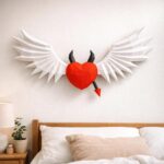 Papercraft coração alado em origami