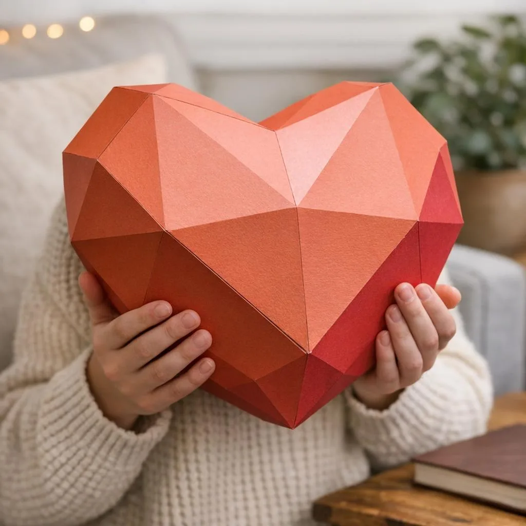 Papercraft Herz als 3D-Origami