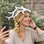 Papercraft kroon hertengewei in 3D origami, weergave 2