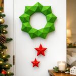 Papercraft couronne de Noël en origami