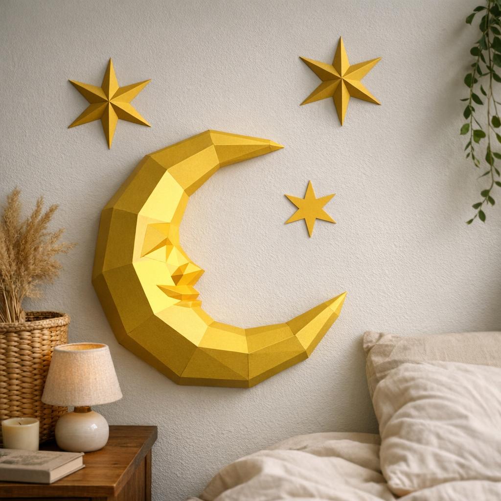 Papercraft croissant de lune en origami