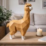 Papercraft d'alpaga lama en origami 3D