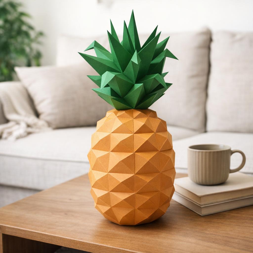 Papercraft d'ananas en origami 3D