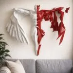 Papercraft Engel en Duivel in origami 3D, weergave 2