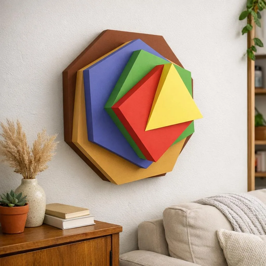 Papercraft de arte mural Max Bill en origami 3D