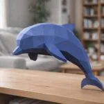 Papercraft delfino blu in origami 3D