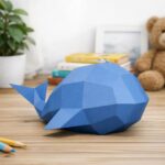 Papercraft di balena facile per bambini in origami 3D