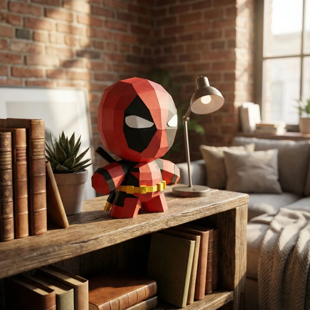 Papercraft Baby Deadpool als 3D-Origami