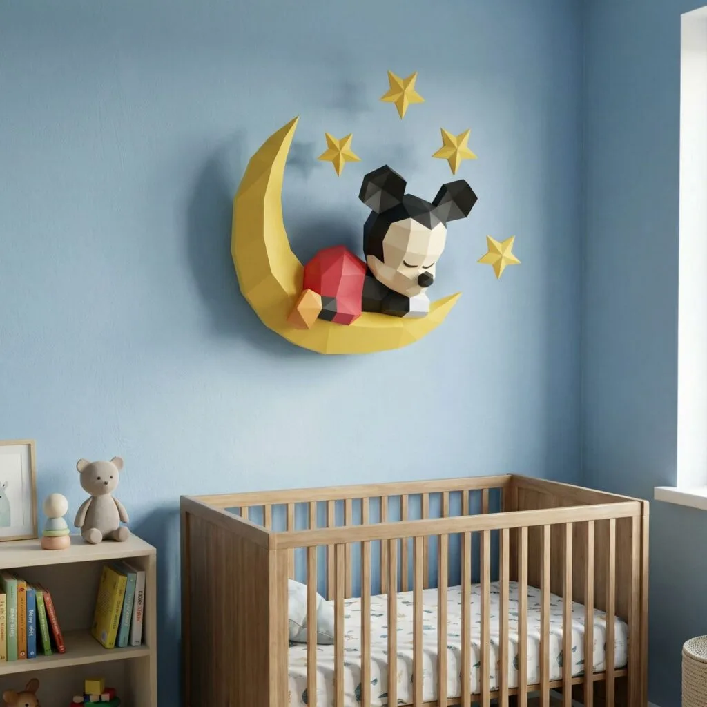 Papercraft de Bebé Mickey en origami