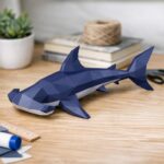 Papercraft de bébé requin-marteau mignon en origami 3D