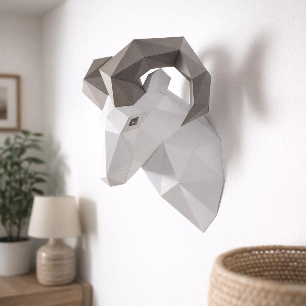 Papercraft de bélier en origami 3D