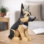 Papercraft de pastor alemão em origami