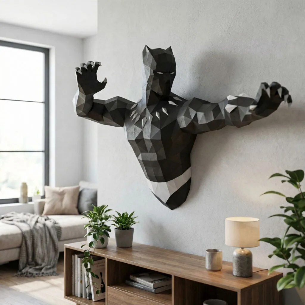 Black Panther papercraft 3D origami