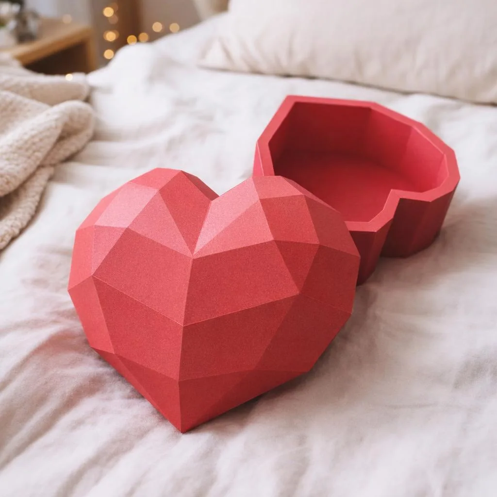Papercraft Herzbox als Origami