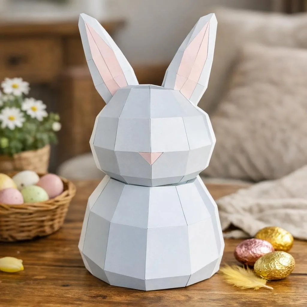 Papercraft de caixa de coelho em origami