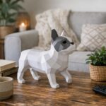 Papercraft di bouledogue francese in origami 3D