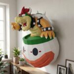 Papercraft do Bowser em sua nave em origami 3D