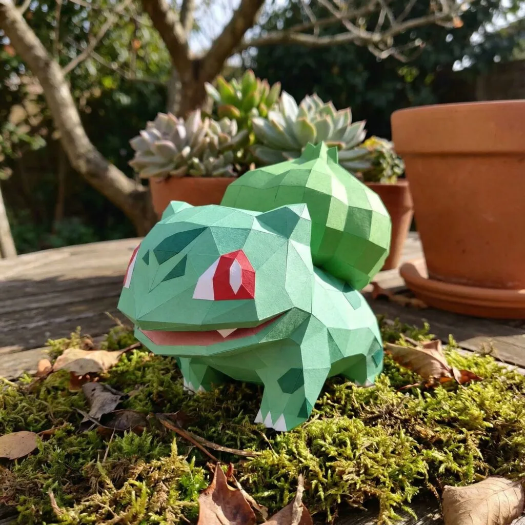Bulbasaur Pokémon Papercraft als 3D-Origami