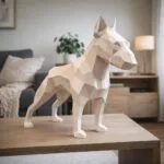 Papercraft de Bull Terrier en origami