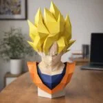 Papercraft de buste de Goku en origami 3D