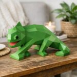 Papercraft de caméléon en origami 3D