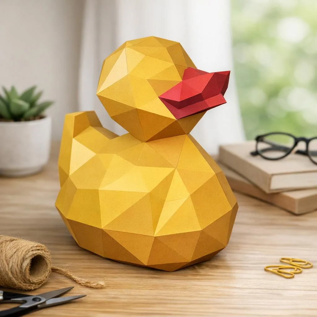 Papercraft von Ente im 3D-Origami