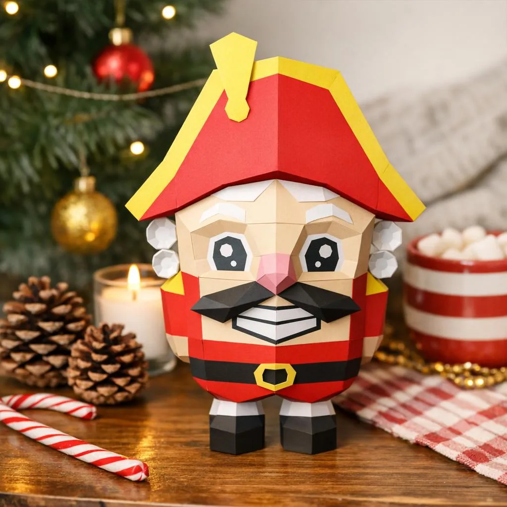 Papercraft de casse-noisette en origami 3D