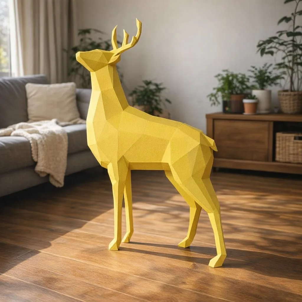 Papercraft stehender Hirsch aus Origami