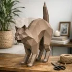 Papercraft de chat en origami