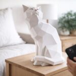 Papercraft de chat en origami 3D