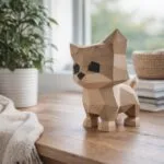 Kattenkitten 3D origami papercraft, weergave 2