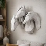 Arabisch paard 3D origami papercraft, weergave 2