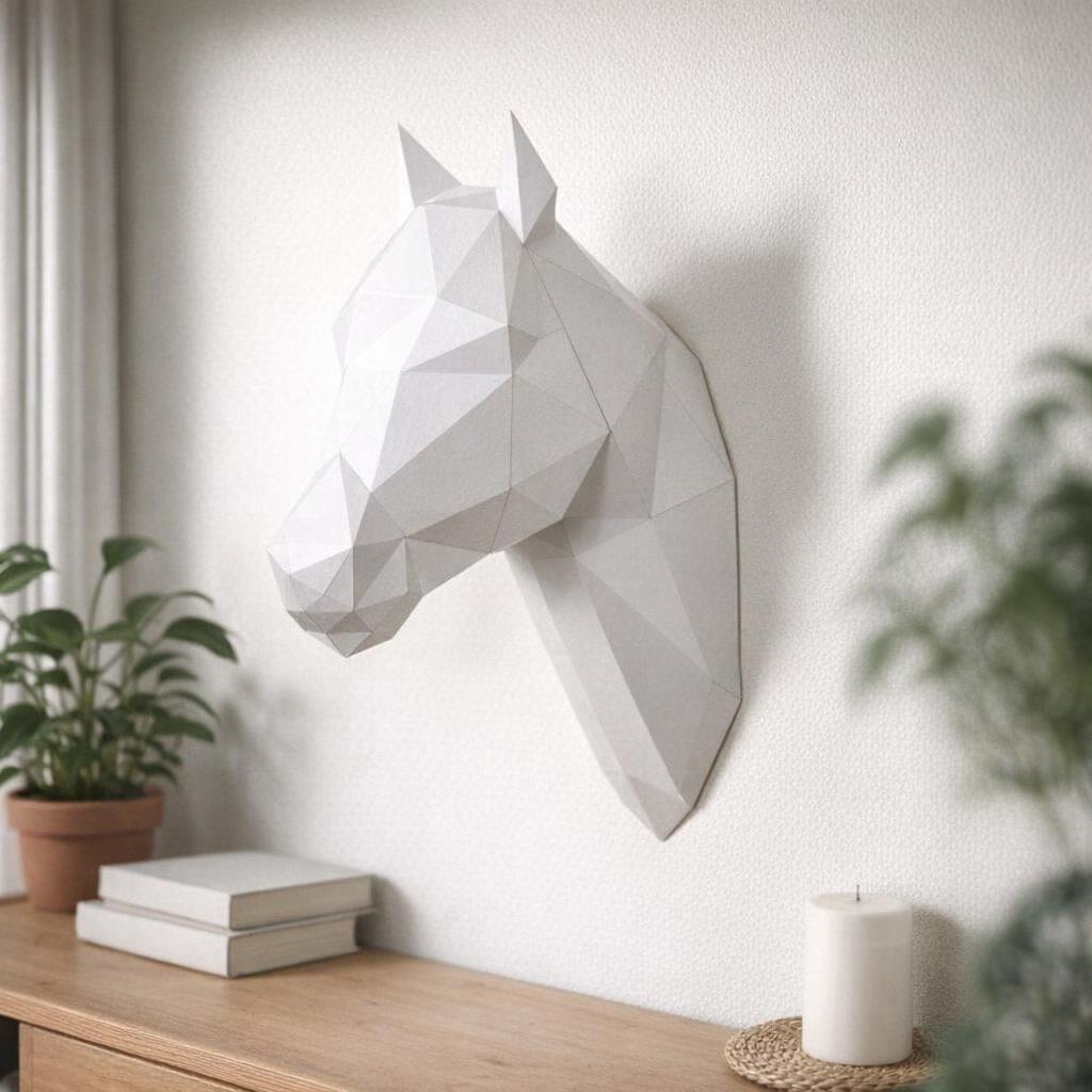 Papercraft de cheval en origami 3D