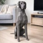 Papercraft Deutscher Hund als Origami