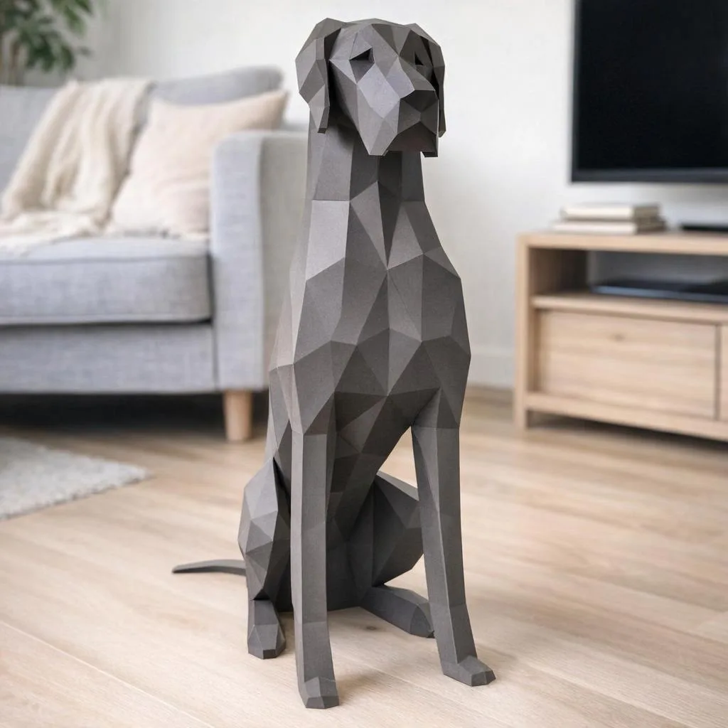 Papercraft Deutscher Hund als Origami