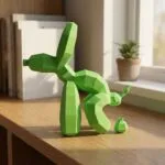 Papercraft Ballonhund als 3D-Origami