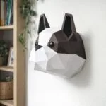 Papercraft-Hund Bulldogge als 3D-Origami